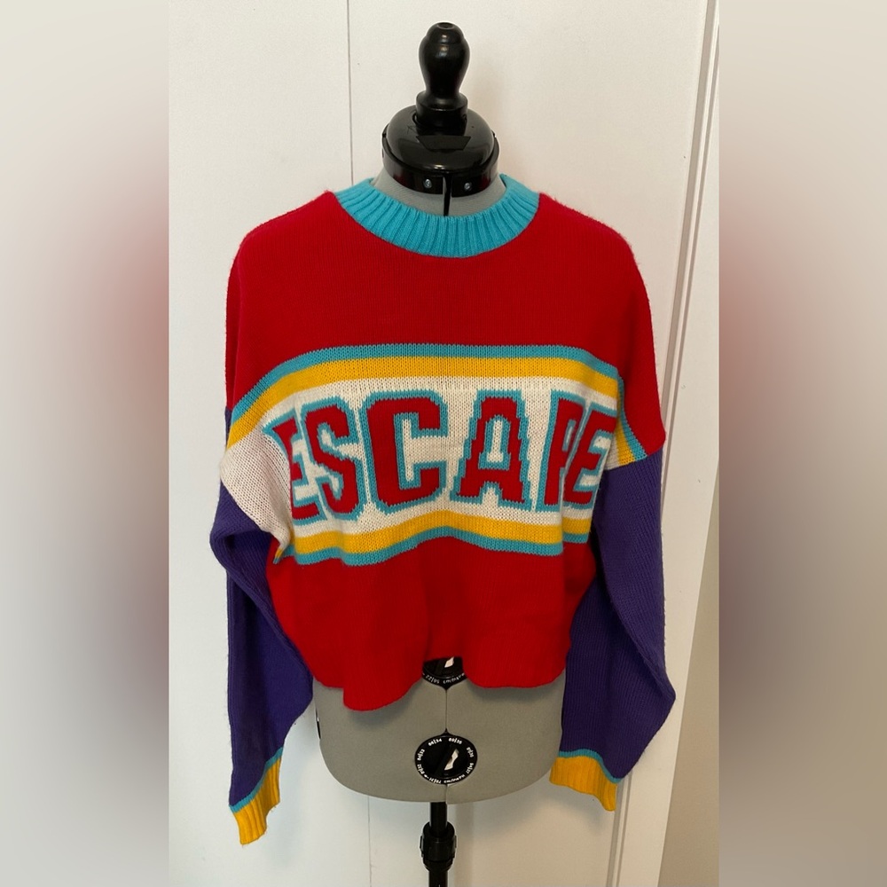 Ragged priest escape oversize crop sweater size s